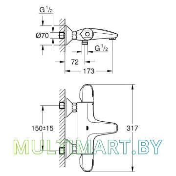 Смеситель Grohe Grohtherm 1000 (34155003) картинка 3